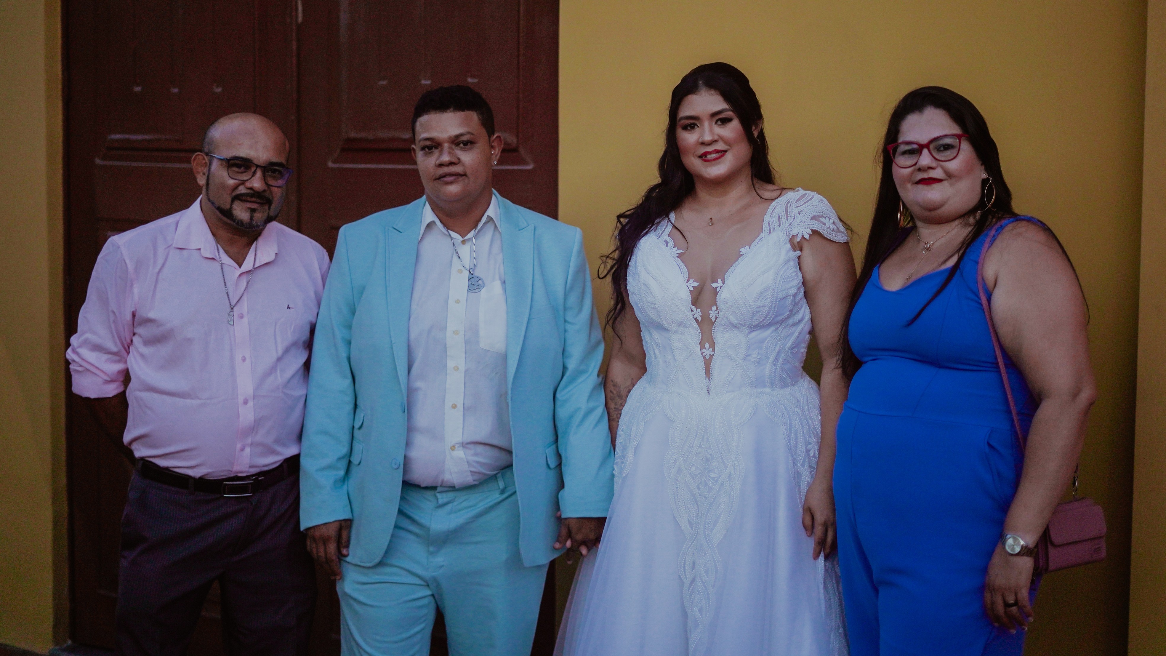 Fracineu Damasceno acompanhou o casamento da filha, Ana Paula dos Santos, com Vanessa Fátima da Silva
